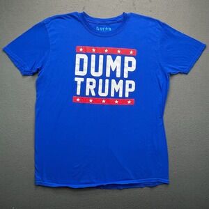 5 Star Dump Trump Graphic T Shirt Royal Blue XL‎ Cotton Political Protest